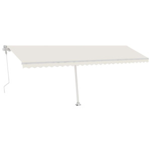 Toldo automático con LED sensor de viento crema 600x300 cm H