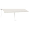 Toldo automático con LED sensor de viento crema 600x300 cm 2