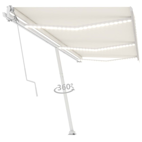 Toldo automático com LED e sensor de vento 600x300 cm cor creme M 3