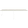 Toldo automático con LED sensor de viento crema 600x300 cm 5