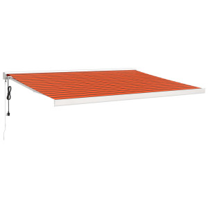Toldo retrátil 4.5x3 m tecido e alumínio laranja e castanho H