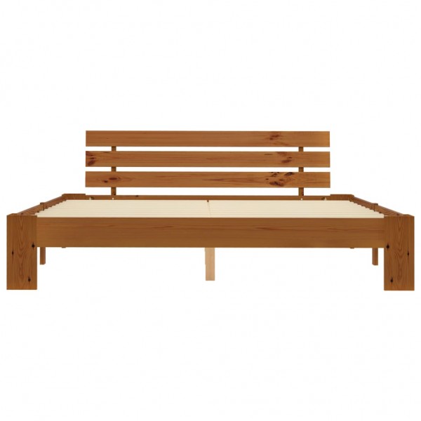 Estructura de cama madera maciza pino marrón miel 180x200 cm M 3