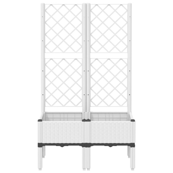 Vaso/floreira de jardim c/ treliça 80x40x142 cm PP branco M 3