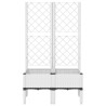 Jardinera con enrejado PP blanco 80x40x142 cm 3