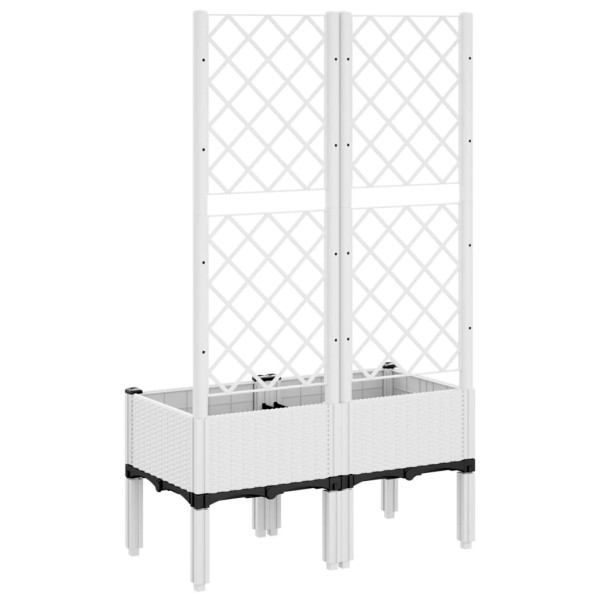 Vaso/floreira de jardim c/ treliça 80x40x142 cm PP branco M 5