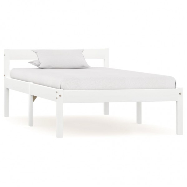 Estructura de cama de madera maciza de pino blanco 90x200 cm D