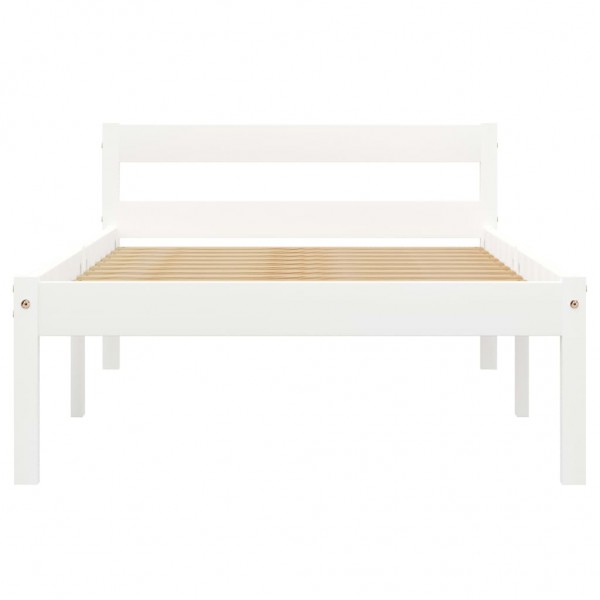 Estructura de cama de madera maciza de pino blanco 90x200 cm M 3