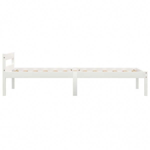 Estrutura de cama 90x200 cm madeira pinho maciço branco M 4