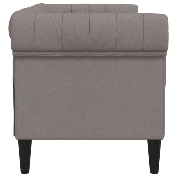 Sofá Chesterfield de 2 plazas tela gris taupe M 5