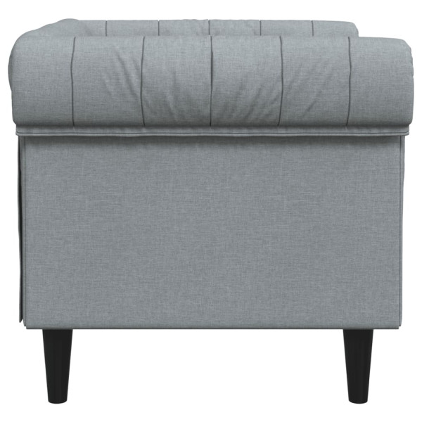 Sillón Chesterfield de tela gris claro M 5