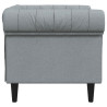 Sillón Chesterfield de tela gris claro 5