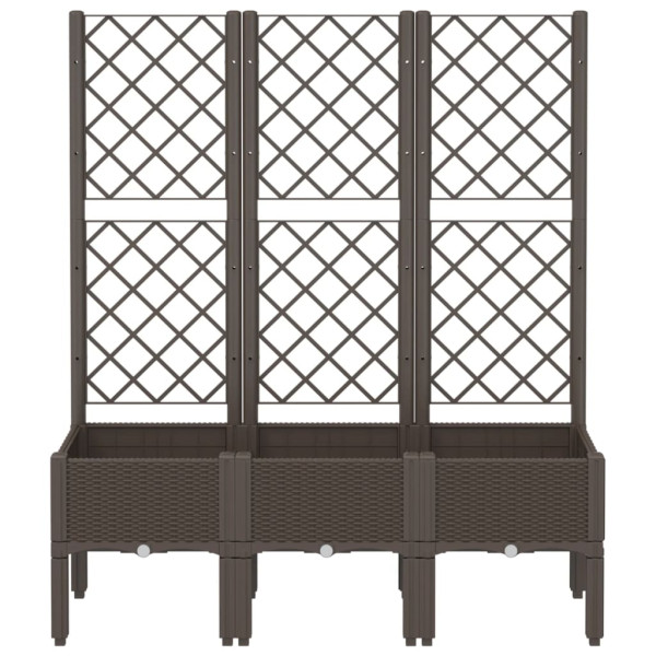 Jardinera con enrejado PP marrón 120x40x142 cm M 3