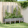 Jardinera con enrejado PP gris claro 160x40x142 cm 1