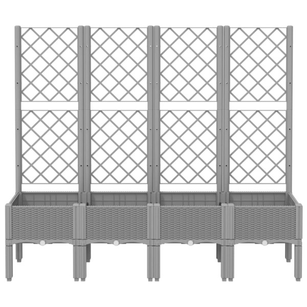 Jardinera con enrejado PP gris claro 160x40x142 cm M 3