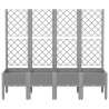 Jardinera con enrejado PP gris claro 160x40x142 cm 3
