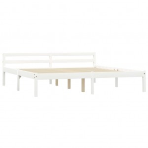 Estructura de cama de madera maciza de pino blanco 160x200 cm H