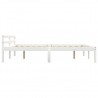 Estrutura de cama 160x200 cm madeira pinho maciço branco 4