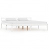 Estrutura de cama 180x200 cm pinho maciço branco 1