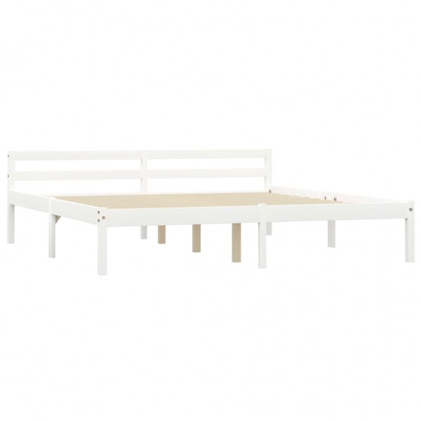 Estrutura de cama 180x200 cm pinho maciço branco M 2