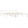 Estructura de cama de madera maciza de pino blanco 180x200 cm 2