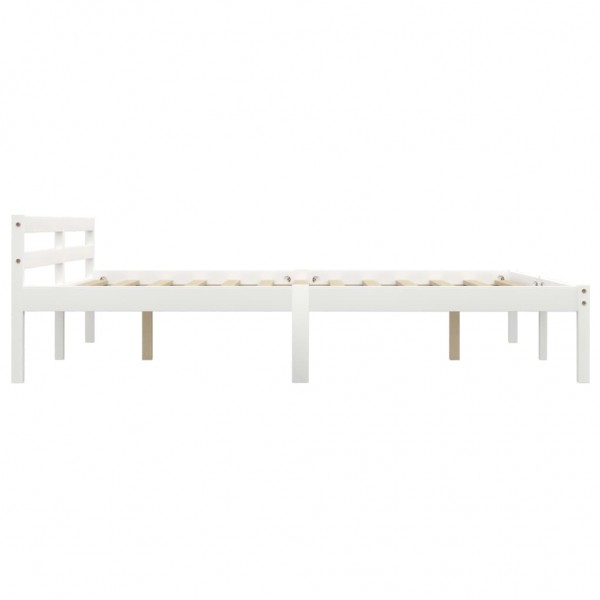 Estructura de cama de madera maciza de pino blanco 180x200 cm M 4