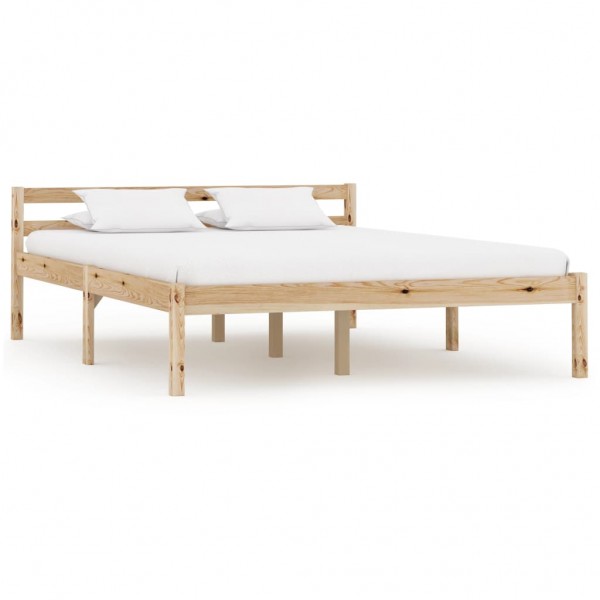 Estructura de cama de madera maciza de pino 120x200 cm D