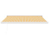 Toldo retráctil aluminio y tela blanco y amarillo 3x2.5 m 3