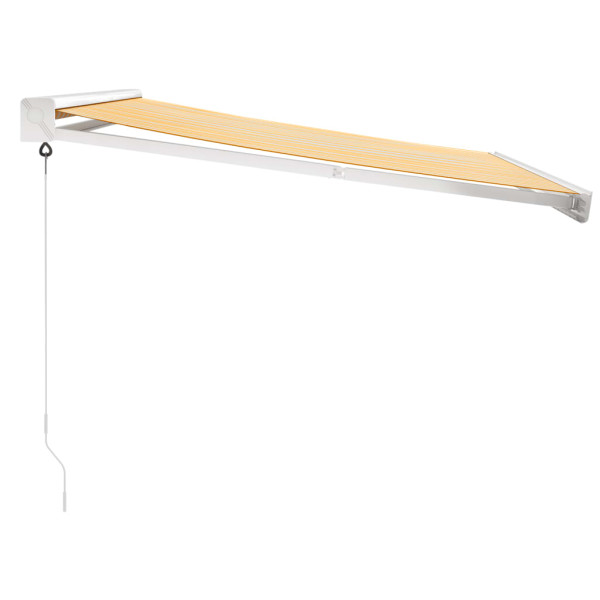 Toldo retrátil 3x2.5 m tecido e alumínio amarelo e branco M 4