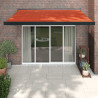 Toldo retráctil aluminio y tela naranja y marrón 3.5x2.5 m 1