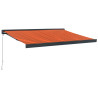 Toldo retráctil aluminio y tela naranja y marrón 3.5x2.5 m 2