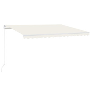 Toldo retrátil manual com LED 400x300 cm cor creme H
