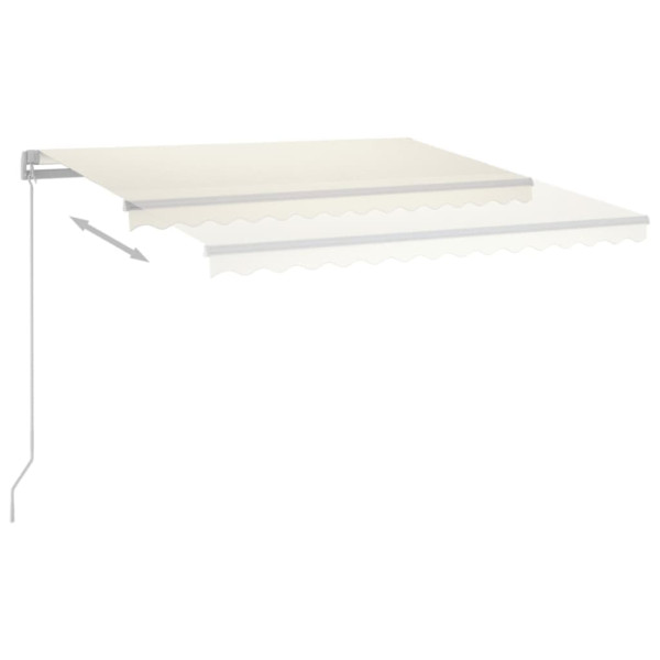 Toldo retrátil manual com LED 400x300 cm cor creme M 4