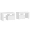Mesas cabeceira c/ LEDs 2 pcs 70x36.5x40 cm branco 3