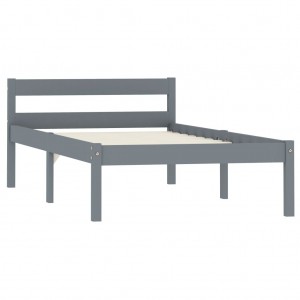 Estructura de cama de madera maciza de pino gris 100x200 cm H