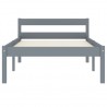 Estructura de cama de madera maciza de pino gris 100x200 cm 3