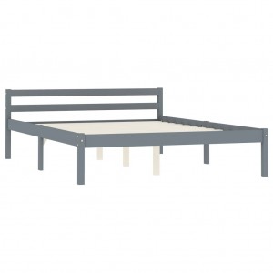 Estructura de cama de madera maciza de pino gris 120x200 cm H