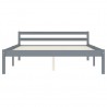 Estructura de cama de madera maciza de pino gris 120x200 cm 3