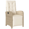 Set comedor de jardín 5 pzas con cojines ratán sintético beige 3