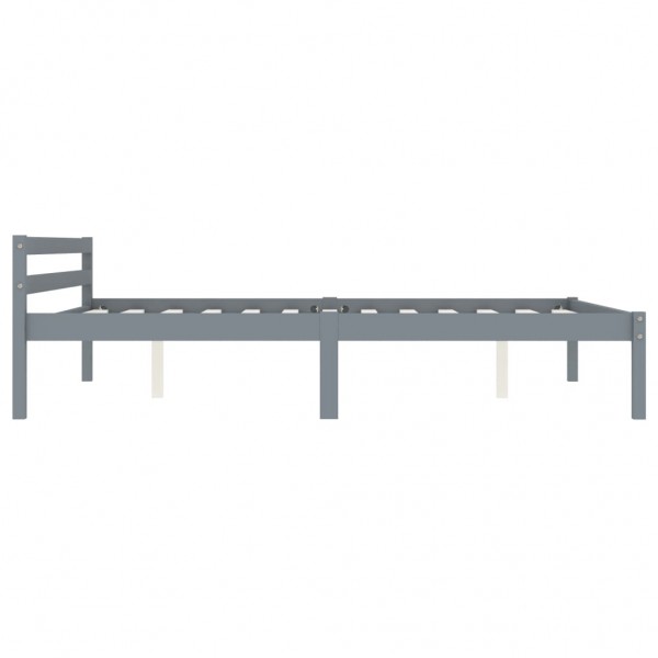 Estrutura de cama 120x200 cm madeira pinho maciço cinzento M 4