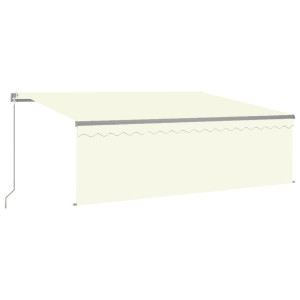 Toldo retrátil manual com estore e luzes LED 4x3 m cor creme H