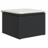 7 pcs conjunto de sofás p/ jardim c/ almofadões vime PE preto 5