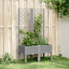 Jardinera con enrejado PP gris claro 80x40x142 cm 1