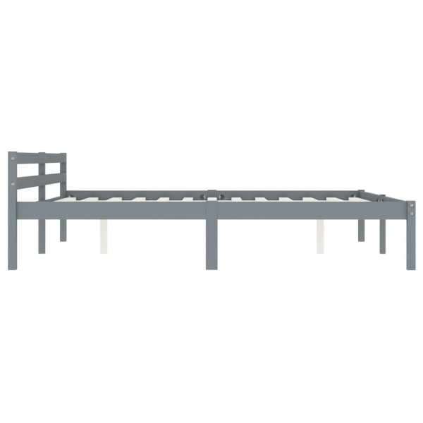 Estructura de cama de madera maciza de pino gris 160x200 cm M 4