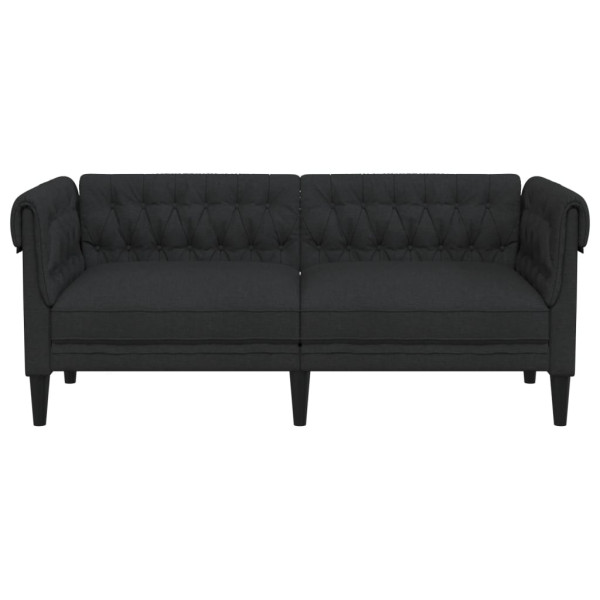 Sofá Chesterfield de 2 plazas tela negro M 4