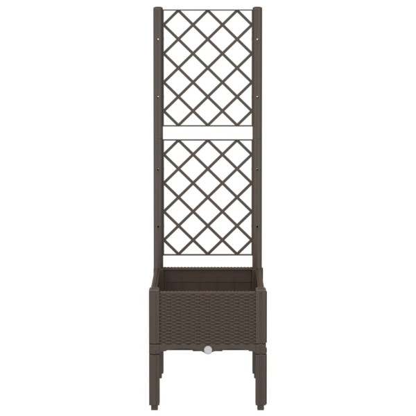 Vaso/floreira de jardim c/ treliça 40x40x142 cm PP castanho M 3