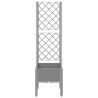 Vaso/floreira jardim c/ treliça 40x40x142 cm PP cinzento-claro 3
