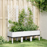 Vaso/floreira de jardim c/ treliça 120x40x142 cm PP branco 1