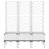 Jardinera con enrejado PP blanco 120x40x142 cm 3