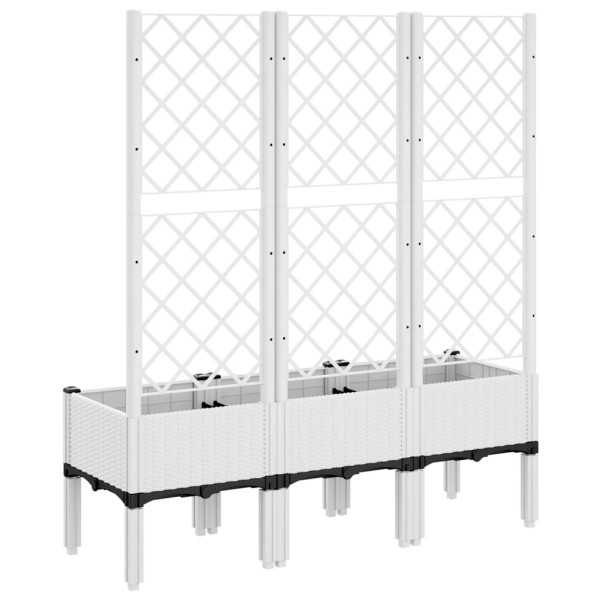 Vaso/floreira de jardim c/ treliça 120x40x142 cm PP branco M 5