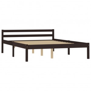 Estrutura de cama 140x200 cm pinho maciço castanho-escuro H